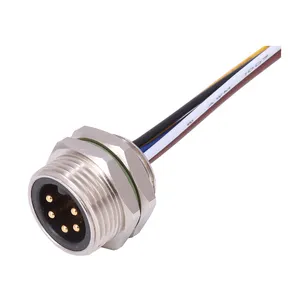 7/8 panel rear fastened connectors 7/8 panel connector line length can be customized female male panel connector with line