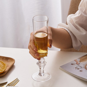Vintage Ribbed Design Glassware Wholesale European French Classical Style Wine Glasses <strong>Champagne</strong> <strong>Sweet</strong> Wine Cup - Product Image 6