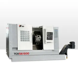CNC bubut putar pabrik Kombo TCK56-500 kasur miring taiwan CNC mesin bubut