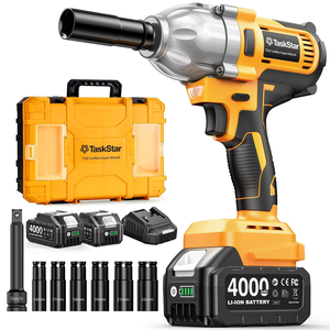 Llave de <span class=keywords><strong>Impacto</strong></span> Industrial Inalámbrica de 1/2'' y 21V, sin Escobillas, 1200N.m de Alto Torque, con Batería de Litio-Ion, <span class=keywords><strong>Pistola</strong></span> de <span class=keywords><strong>Impacto</strong></span> para Bricolaje con 5 Enchufes para Automóvil - Product Image 1