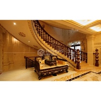 Design d'intérieur personnalisé en pierre de marbre naturel, escalier droit incurvé, escalier d'intérieur