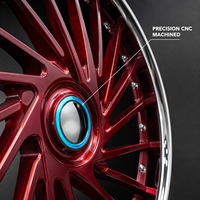 Jantes en alliage Mforged personnalisées rouges à rayons multiples, à déport profond, fournisseur de roues de performance OEM ODM en gros pour les acheteurs B2B