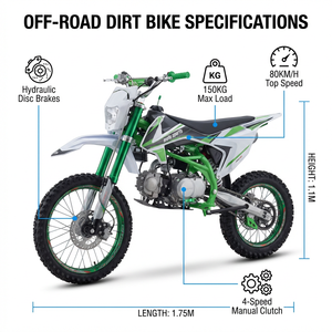 Nouvelle moto tout-terrain professionnelle avec amortisseurs avant inversés, grandes roues de 17/14 pouces, 125cc, 61-80 km/h, motocross pour adultes - Product Image 2