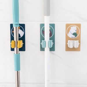 Cartoon <b>Mop</b> Clip Hook <b>Wall</b> Mounted Strong Self Adhesive Storage Organizer For Bathroom Kitchen Use - Product Image 4
