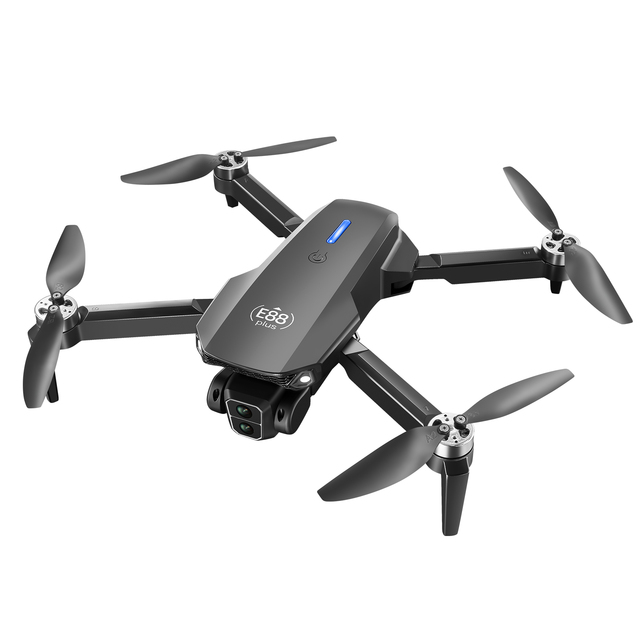 E88 Plus Dual Camera Adjustable 4k (480p) High Definition Drone with Optical Flow Location Brushless Motor Charge Fast