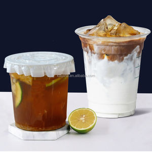 Logotipo personalizado Dia.98mm 12 14 16 18 20 24oz PET transparente desechable leche té hielo café jugo vaso de plástico con <span class=keywords><strong>tapa</strong></span> - Product Image 4