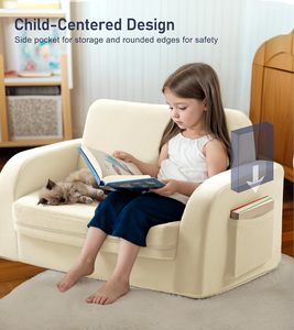 Sofá Moderno para Bebés y Niños Pequeños, Fabricado a Medida y Comprimido, OEM |   Sofá convertible 2 en 1 de espuma comprimida de alta densidad - Product Image 3