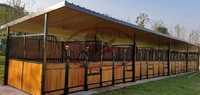 Panneaux d'écurie portables haut de gamme, cadre en bambou durable, box préfabriqué pour chevaux, finition galvanisée à chaud avec revêtement en poudre