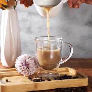 Tasses en <span class=keywords><strong>verre</strong></span> à double paroi de 11 oz/320 ml, compatibles lave-vaisselle et micro-ondes, pour thé, latte, cappuccino, expresso, boissons chaudes et froides - Product Image 4