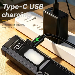 USB-<b>C</b> Rechargeable ABS Flashlight 7 Modes Magnetic XTE LED Torch Red COB Floodlight Camping Emergency Use EDC - Product Image 4