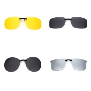 low MOQ wholesale custom logo UV400 Night Vision clip on sunglasses polarized