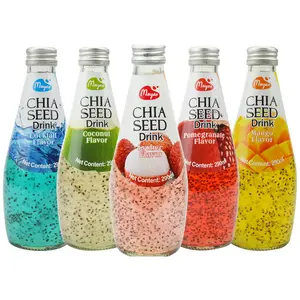 Bevanda di semi di Chia con sapori di frutta della thailandia sulla bottiglia di vetro 290ml