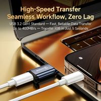 Adaptateur USB 3.0 Type-C OTG 5 Gbps, convertisseur de transfert de données et de charge haute vitesse pour iPhone 15/16, Android, PC, ordinateur portable, téléphone mobile