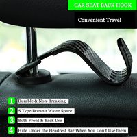 Crochet de fixation pour appuie-tête de siège de voiture en fibre de carbone, organisateur de rangement universel pour véhicule, pour sac à main, sac à main, manteau