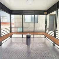 Abri à fumer extérieur en structure métallique - Cabine à fumer ventilée et fermée pour parcs de bureaux et zones commerciales