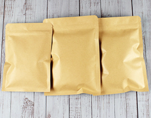 Tái chế giấy kraft bao bì thực phẩm Túi <span class=keywords><strong>Ziplock</strong></span> rõ ràng phía trước giấy kraft trở lại túi phẳng - Product Image 3