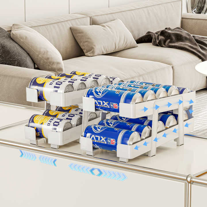 Refrigerator Adjustable Retractable Stackable 2-Tier Automatic Pusher ...