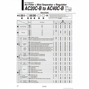 Pièces pneumatiques de AC30C-03CG-V-B de combinaison d'air de SMC Pneumatics - Product Image 1
