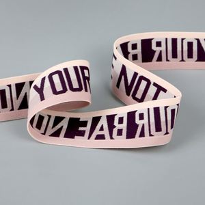 1.5 Inch Nylon Webbing Customized Logo Jacquard <b>Elastic</b> for Garment Accessories Waist Band - Product Image 4