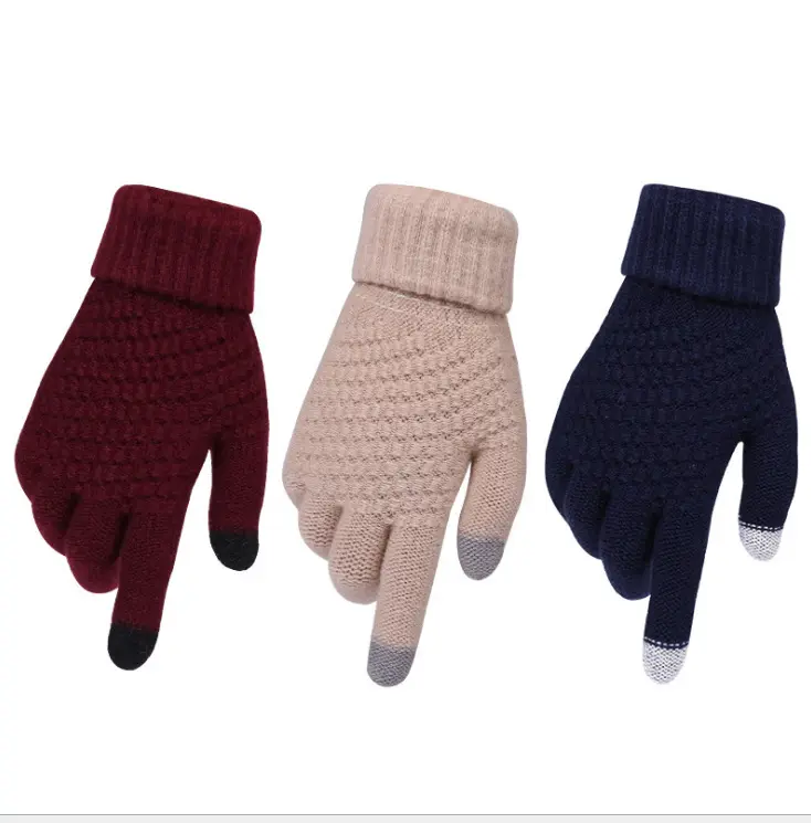 Custom Acrylic Jacquard Unisex Touch Screen Warm Winter Gloves