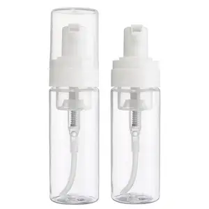 customized 40ML 50ML 60ML 80ML 100ML pet plastic white transparent facial cleanser wash bottle foam pump bottle