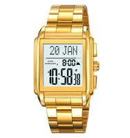 Jam Tangan Digital Muslim Azan Skmei 2405 Grosir Kustom, Jam Tangan Sport Pintar Warna Emas untuk Pria