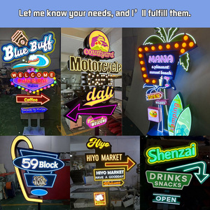 定制商务发光二极管灯标志户外商店名称板欢迎商业道路标志塔外标牌 - Product Image 6