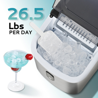 Machine à glaçons portable de haute qualité en acier inoxydable et plastique, 26,5 lb, pour glaçons en forme de balle, petite machine à glaçons