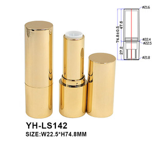 New Arrival Golden ABS <b>Lipstick</b> Tube Empty Cosmetic Cases 4g <b>Custom</b> Color & Logo Lip Balm Case for Makeup - Product Image 2