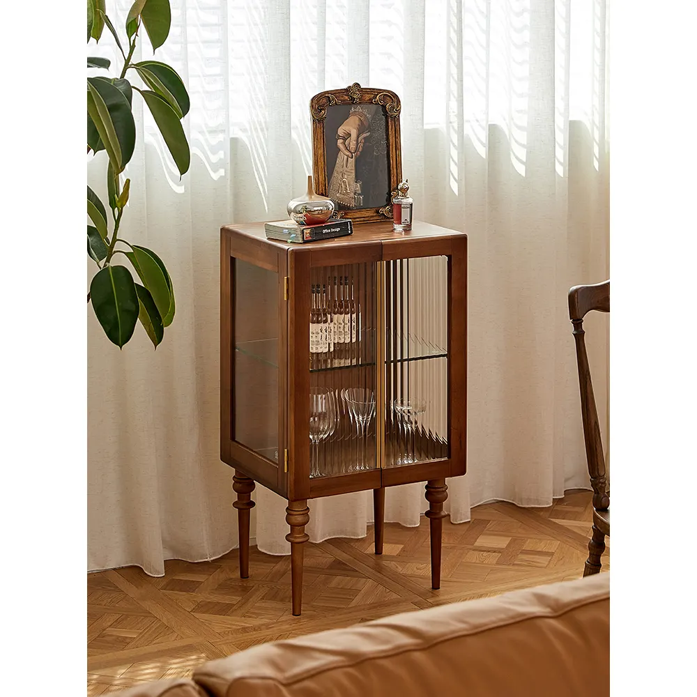 Glass Double Door Two-story Modern Living Room Integrated Sideboard Small Wine Cabinet Sideboard Wall Locker Bedside Table