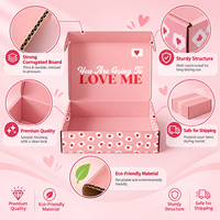 Boîte à courrier personnalisée en carton ondulé rose romantique avec impression de motif en forme de cœur et approvisionnement en gros pour les cadeaux de la Saint-Valentin