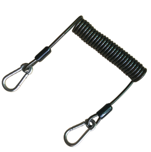 DFR1111 Cuerda Antipérdida para Barcos y Embarcaciones Marítimas, Colorida, con Doble Arnés de Seguridad de Acero Inoxidable, Cordón en Espiral Negro - Product Image 1