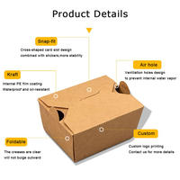 Boîte alimentaire personnalisée écologique, boîte à emporter biodégradable, boîte en papier kraft jetable pour poulet frit, frites
