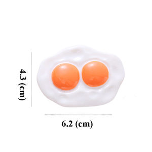 Yiwu Wintop Mooie Miniatuur Groot Gebakken Ei Ontwerp Hars Flatback Grote Cabochon Bedels Voor Sleutelhanger Sleutelhanger - Product Image 3