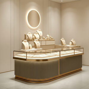 Vitrine à <span class=keywords><strong>bijoux</strong></span> en verre robuste de taille personnalisable, éclairage <span class=keywords><strong>LED</strong></span>, design écologique de haute qualité pour les magasins de détail de luxe - Product Image 5