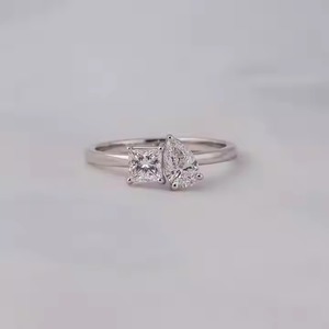 Anillo de diamante solitario de oro macizo de 14 quilates certificado IGI, Diamante de compromiso de corte de pera princesa cultivado en laboratorio personalizable - Product Image 5