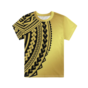 T-shirt à manches courtes pour homme, motif géométrique jaune, col rond, vêtement décontracté, impression par sublimation, tissu polyester - Product Image 1