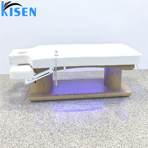 Table de massage électrique Kisen avec éclairage, lit de spa facial chauffant en bois, lit de massage pour salon de beauté, lit médical - Product Image 4