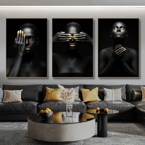 <span class=keywords><strong>Moderne</strong></span> Africain Noir Femme Affiches Mur Art Photos pour Salon Décoration de La Maison Toile <span class=keywords><strong>Peinture</strong></span> - Product Image 2