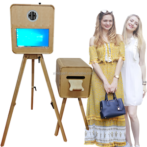 Cabina de Fotos de 15.6 Pulgadas con Textura de Madera y Color de Pintura Vintage, Compatible con Cámaras DSLR y SLR para Bodas y Fiestas - Product Image 6