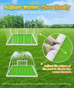 Alberca de Agua con Aspersores Temática de Fútbol de 118 Pulgadas con Porterías para Niños, Juegos Acuáticos de Verano para el Patio Trasero - Product Image 6