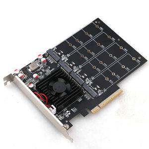 PCIe3.0 <span class=keywords><strong>X8</strong></span> a 4x M.2 NVMe SSD Tarjeta de expansión Adaptador de Puerto cuádruple para NAS/Estación DE TRABAJO Velocidad de 32Gbps <span class=keywords><strong>Compatible</strong></span> con versiones anteriores Ranuras <span class=keywords><strong>X8</strong></span>/<span class=keywords><strong>X16</strong></span> - Product Image 1