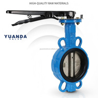 Vanne papillon en fonte ductile D71X-10Q DN50, type sandwich, joint souple EPDM PN10, pour conduite d'eau municipale