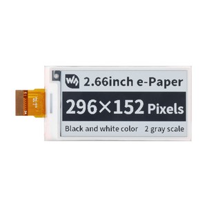 296x152, 2.66 นิ้ว e-Paper E-Ink Raw Display Panel,สีดำ/สีขาว - Product Image 1