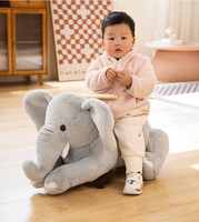 Nouveau gris éléphant bébé marche vélo en peluche jouet coulissant cheval balançant vélo
