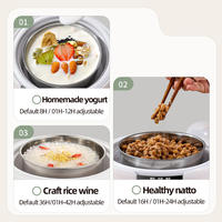 Petite yaourtière en acier inoxydable entièrement automatique multifonctionnelle domestique à température constante Natto vin riz intelligente
