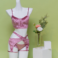 Haut classique en velours rose pour femmes, vêtements de gymnastique pour dames, pôle Sexy, Fitness, taille basse, vêtements de danse