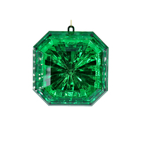 Glaring Coloré Nouveau Style Queen-size Acrylique Miroir Carré Bijou Gemmes Rubis Émeraude Saphir Ornement pour Arbre de Noël Déco