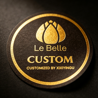 Etiquetas Adhesivas Personalizadas de Lujo con Logotipo de Tienda, Estampado en Dorado Caliente, Resistentes al Calor, con Adhesivo Fuerte, Disponibles en Rollo