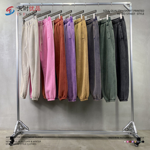 Wholesale High Quality Men's 360g Velvet Batik Vintage Bunched Sports Pants Mid Waist Custom Loose Formal Casual Design Colored - Product Image 2